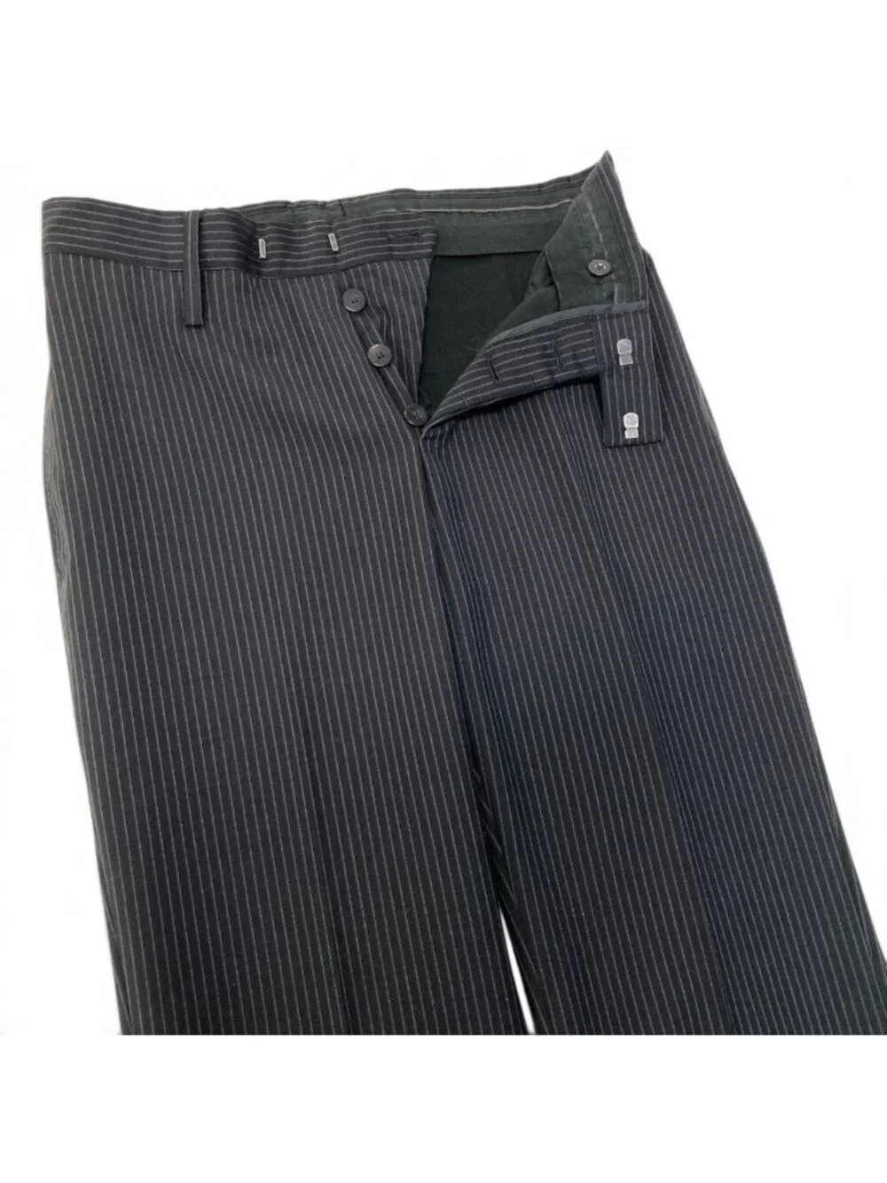 Gucci Tom Ford Era Peak Lapel Suit Set Tailored Jacket Trousers Stripe Gray